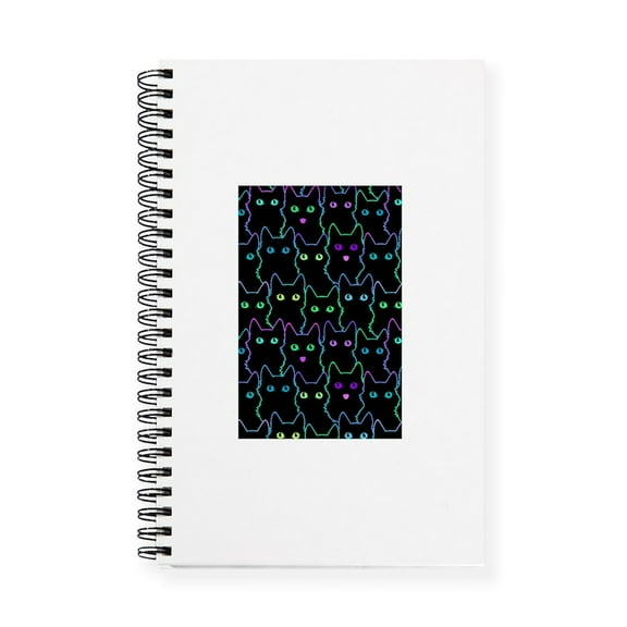 CafePress - Black Cat Pattern - Spiral Bound Journal Notebook, Personal Diary Dot Grid