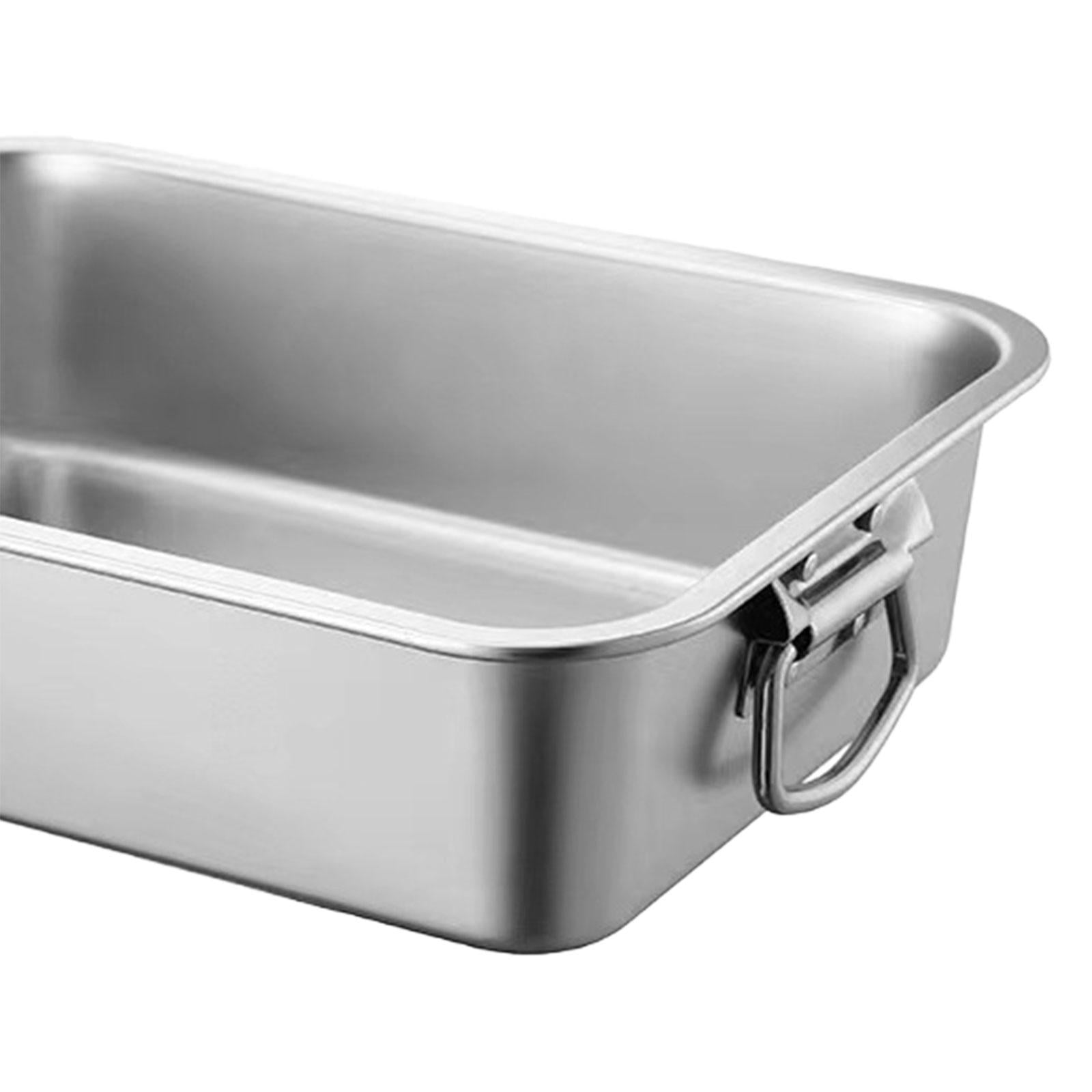 Bvdfgk Portable Stainless Steel Cat Litter Box Kitten Potty Box Anti-Scratch Toilet for 40cmx30cmx10cm