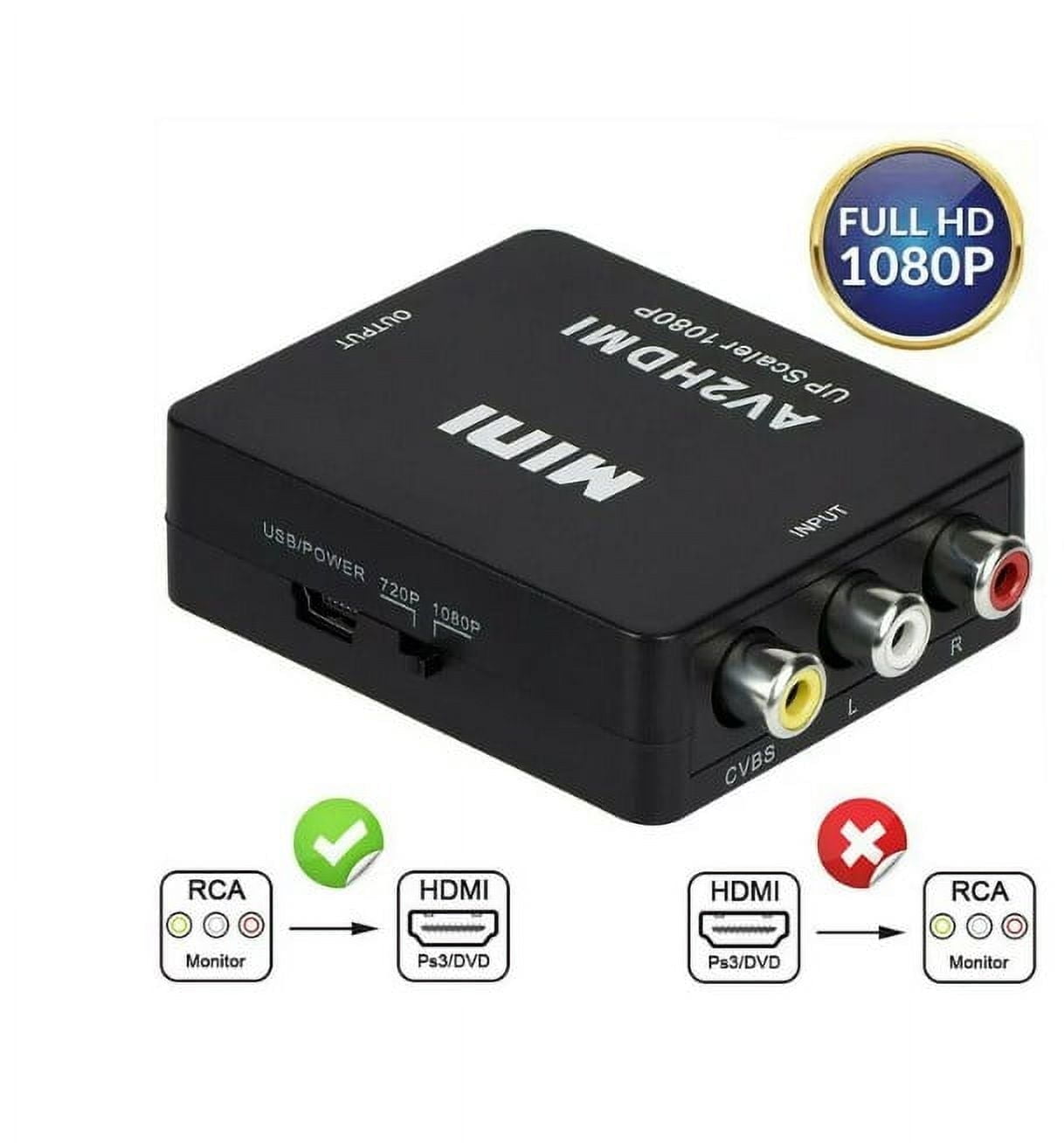 ［chi様］AV to HDMI Amazon.com: HDMI to RCA Converter, HDMI to AV 3RCA CVBs Composite