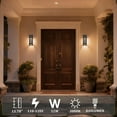 thumbnail image 2 of Outdoor LED Wall Light for Garage & Porch, 12W Bright Hardwired Exterior Wall Sconce, Waterproof Metal Outdoor Light Fixture, 2 of 10