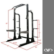 Valor Fitness Half Rack Squat Machine – 5 Position Multi-Grip Pull Up Station - Adjustable Height, Plate & Bar Storage, and Resistance Band Pegs – Max 1000 lbs – Power Rack Equipment -BD-58