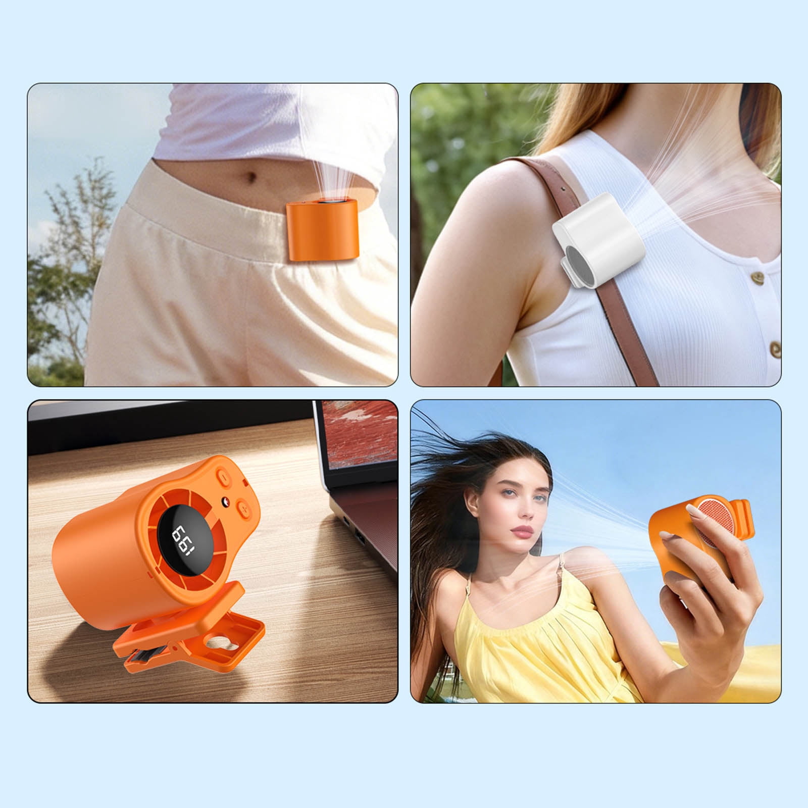 2026 Upgraded Car Clip On Air Conditioner Fan with LED Display - 360° Rotation, 100 Speeds Adjustable Portable USB Rechargeable 1500 mah Battery Personal Cooling Mini Fans Handheld