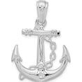 thumbnail image 3 of Sterling Silver Polished 3D Anchor W/Chain Pendant(Length 32.69) - Jbsp, 3 of 5