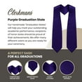 thumbnail image 3 of CLERKMANS Unisex Adult Plain Graduation Shoulder Sashes Stole Sash, Purple, 1, 3 of 5