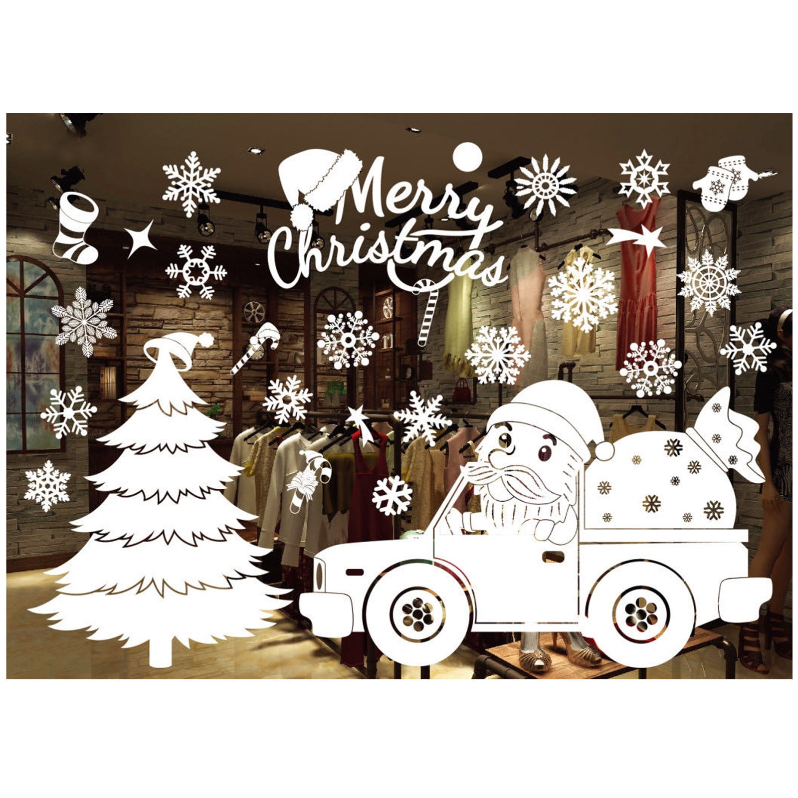 1pcs CHRISTMAS SNOWMAN SANTA NIGHTMARE Car Window Vinyl Wall Sticker Xmas Decor
