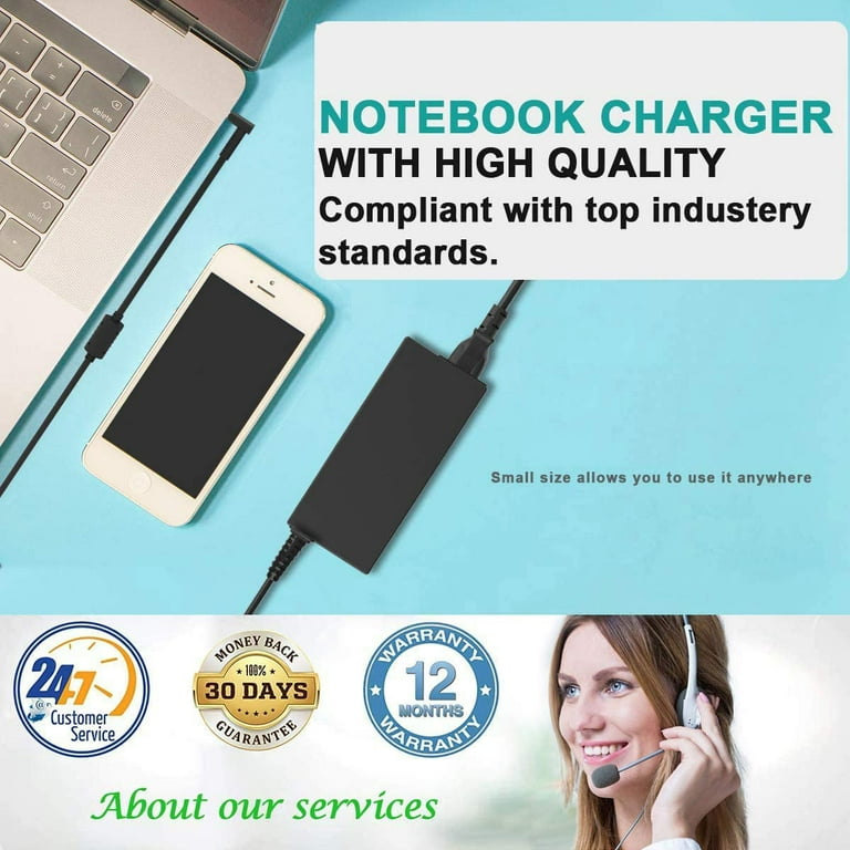 Cargador 65W Portátil Para HP Pavilion, Elitebook, ProBook, Chromebook, Envy | Conector 4.5mm * 3.0mm | Certificado CE/UL/FCC