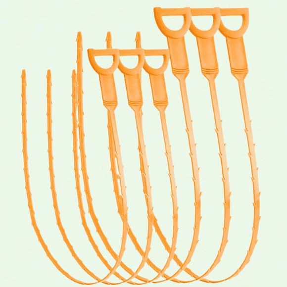 6 Pack Drain Unclog, 25" Sink Drain Cleaner Tool (3pcs) and 20" Shower Hair Drain Snake Catcher (3pcs), Easy Screw Cleaning for Kitchen, Bathroom, Drain, Tub, Sink
