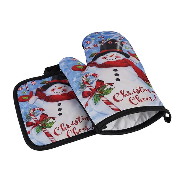 Teissuly Christmas Baking Anti-Hot Gloves Oven Microwave Insulation Mat Xmas Supply Teissuly WER202311215684