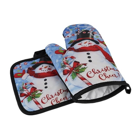 

KKCXFJX Kitchen Gadgets Christmas Baking Anti-Hot Gloves Oven Microwave Insulation Mat Xmas Supply Gifts