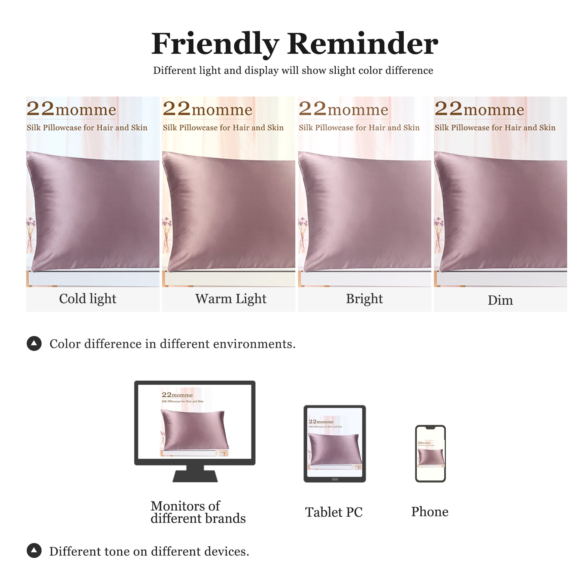 Unique Bargains 22 Momme Silk Pillowcase Queen Size Mauve