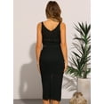 thumbnail image 4 of DARING DIVA Women's 2 Pieces Crochet Set Crop Top Slit Skirt Outfit M Black, 4 of 6