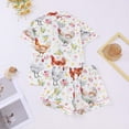 thumbnail image 4 of BOOMNY Women's Pajama Set 2 Peice Pajamas for Women Set Chicken Graphic Short Sleeve Buttons Pjs Tops Shorts Sleepwear Outfit Cozy Soft Homewear Loungewear, 4 of 7