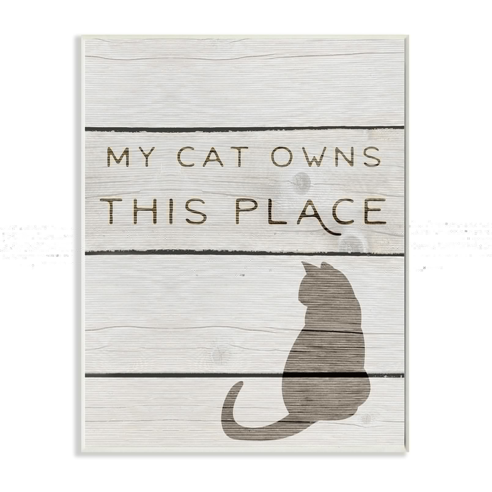 thumbnail image 2 of Stupell My Cat Owns This Place Wall Plaque Art 13 x 19, 2 of 4