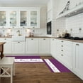 thumbnail image 2 of Kitchen Mat Rug Set of 2 Live Love Laugh Retro Purple Plaid Runner Rug Anti-Fatigue Comfort Memory Foam Standing Mat Non-Slip Floor Door Mat for Bathroom 18x30in+18x48in, 2 of 6