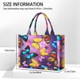 thumbnail image 3 of Large Capacity Tote Bag,Purple Yellow Blue Butterfly Pattern Handbag Fashion Luxury Tote Bag,15.7"x13"x 5.1" Inches,Laptop Compatible, 3 of 6