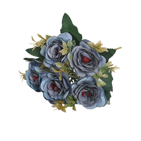 Uranda Artificial Flowers,Real Touch Peonies Faux Austin Roses with Stems for Wedding Bouquet Party Home Decor Navy