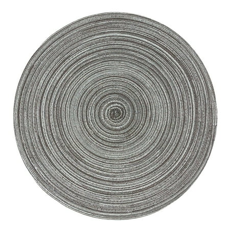

Wrapables 15 Woven Round Placemats (Set of 6) Black