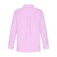 thumbnail image 4 of uublik Button Down Shirts for Women Pink Long Sleeve Business Work Tops Dressy Casual Loose Blouse Outfits with Pocket, 4 of 4