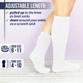 thumbnail image 3 of MDR Women and Men Slouch Socks Extra Tall/Extra Heavy Cotton Socks Made in USA Size 9-11, Pack of 4 White, 3 of 8
