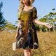 thumbnail image 4 of Vestido de manga corta con rodajas de pomelo, mono de verano para mujer, 4 of 7