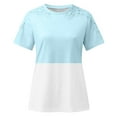 thumbnail image 4 of Homenesgenics Womens Tops under $5 Free Shipping Women Ladies Stripe Short Sleeve O-Neck Pullover Lace Tops Shirts Blouse Gifts for Women, 4 of 5