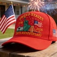 thumbnail image 2 of United States 250th Anniversary Hat USA 250th Anniversary Hat Adjustable Embroidered Patriotic Baseball Cap for Men Women, 2 of 13