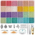 thumbnail image 1 of Glass Seed Beads Seed Beads For Bracelet Making Beading Jewelry Making Kit, 1 of 5