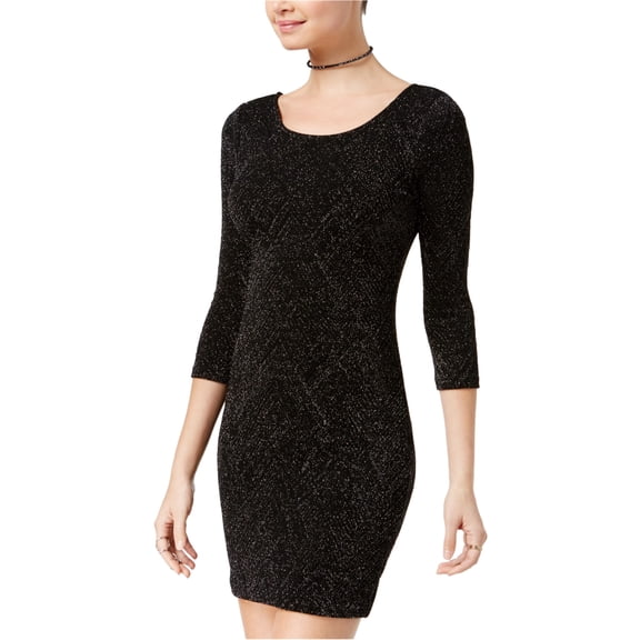 Trixxi Womens Open Back Bodycon Dress, Black, Juniors, 3