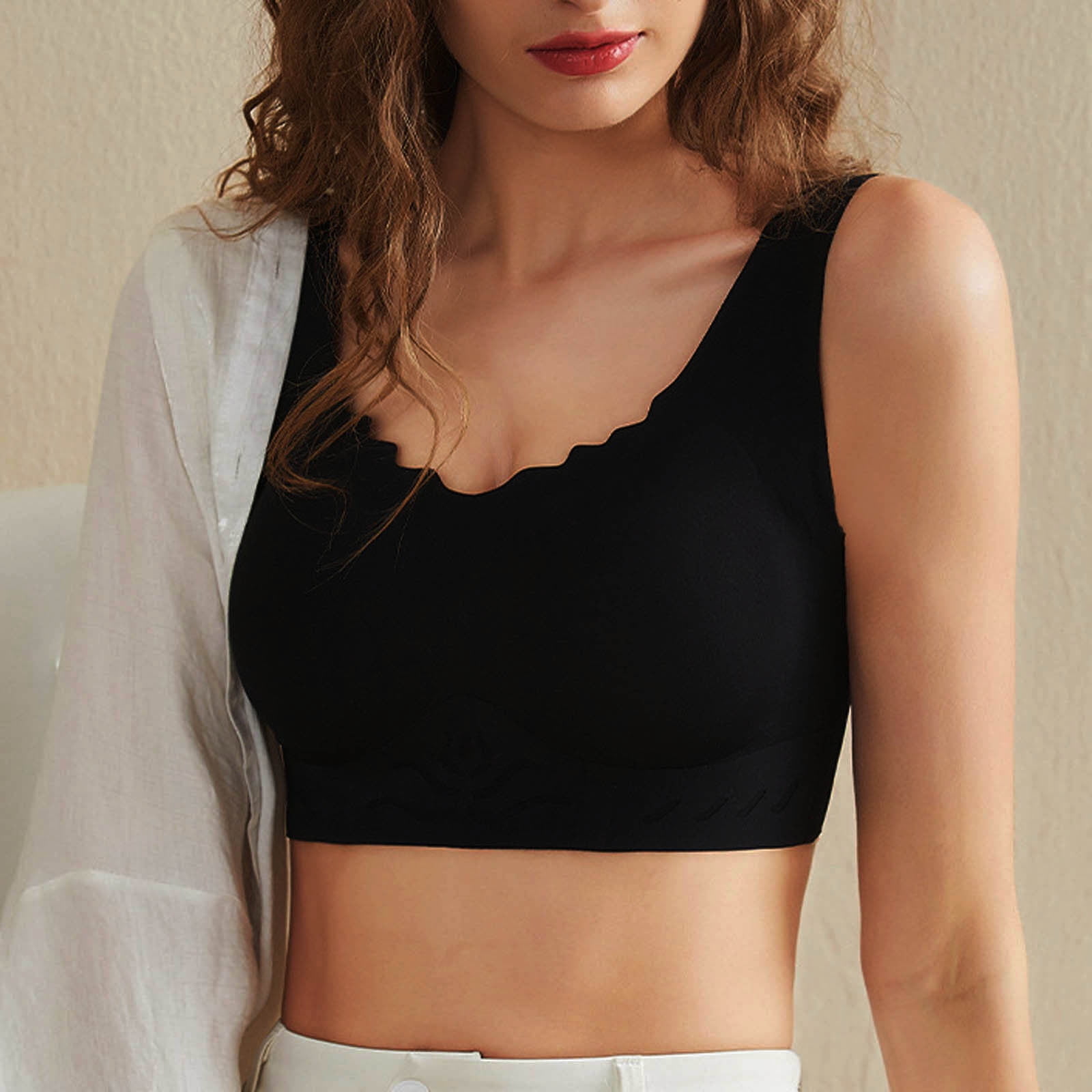 Tnhcpk Soutiens-Gorge pour Femme Brodé Brillant Confortable