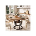 thumbnail image 1 of 42-pulgada round rustic wood estilo rural dining mesa para 4 - 6 people con almacenamiento estante, space-saving para small spaces like apartments, dining & living rooms, 1 of 7