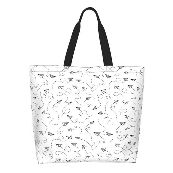 Rocae Airplane for Big Capacity Shoulder Bag with Pockets,Tote Bag for Women Handbag