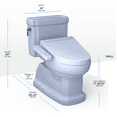thumbnail image 2 of TOTO® WASHLET®+ Eco Guinevere® Elongated 1.28 GPF Universal Height Toilet with C2 Bidet Seat, Cotton White - MW9743074CEFG#01, 2 of 5