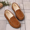 thumbnail image 5 of Womens Winter Loafers Suede Furry Lined Round Toe Slip on Low Top Booties Thick Soft Sole Lightweight Walking Shoes Brown Size 6.5, 5 of 7