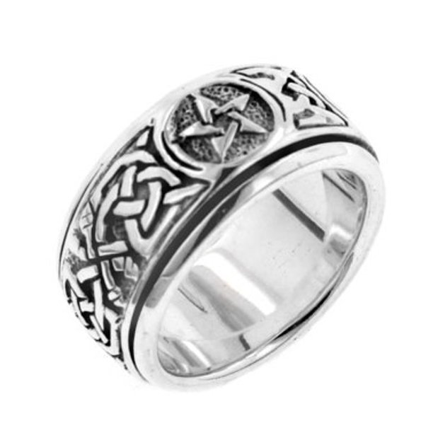 Silver Insanity Sterling Silver Celtic Knot Pentacle Spin Ring Walmart Com Walmart Com