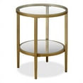 thumbnail image 1 of Henn&Hart 20" Antique Brass Finish Metal/Glass Side Table, 1 of 7