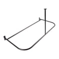 thumbnail image 1 of Rustproof Aluminum D-shape Shower Rod with Ceiling Support, Oil Rubbled Bronze - 60 in., 1 of 1