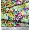 thumbnail image 2 of Soimoi Polyester Crepe Fabric Animal Skin & Tropical Flower Print Sewing Fabric Yard 42 Inch Wide, 2 of 3