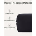 thumbnail image 3 of Travel Makeup Cosmetic Bag Neoprene Waterproof Soft for Women with Large Capacity Portable Pouch Lightweight Toiletry Organizer Purse, Black, 3 of 6