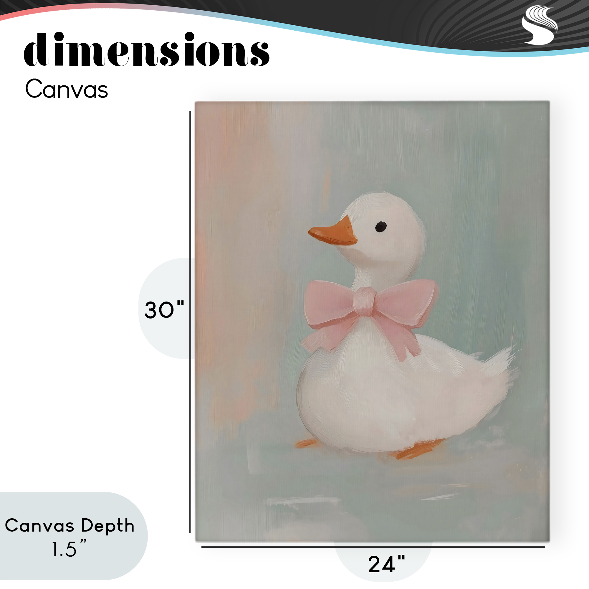 Stupell Industries Duckling Portrait with Bow Canvas Wall Art, design by The Prints Vibe