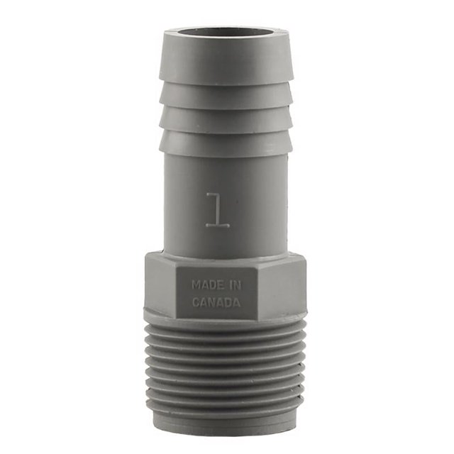 Adaptador macho Boshart Industries UPPA-10 1x1 en polipropileno