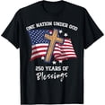 thumbnail image 2 of 100% Cotton Unisex One Nation Under God 250 Years 250th Anniversary USA Women T-Shirt, 2 of 5
