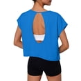 thumbnail image 2 of Txenfivo Oversized Open Back Sweatshirts for Womens Fall Spring Long Sleeve Workout Shirts Crew Neck Casual Crop Athletic Tee Tops, S-2XL, 2 of 7