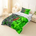 thumbnail image 3 of Castle Fairy Pixelated Miners Letter J Twin Comforter Sets 3-Piece for Kids,Block Pattern Bedding Set for Bedroom, 3 of 6