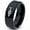 Black Bevel Polish Tungsten, variant on Tungsten Fish Shape Typography Band Ring 8mm Men Women Comfort Fit Black Dome Polished