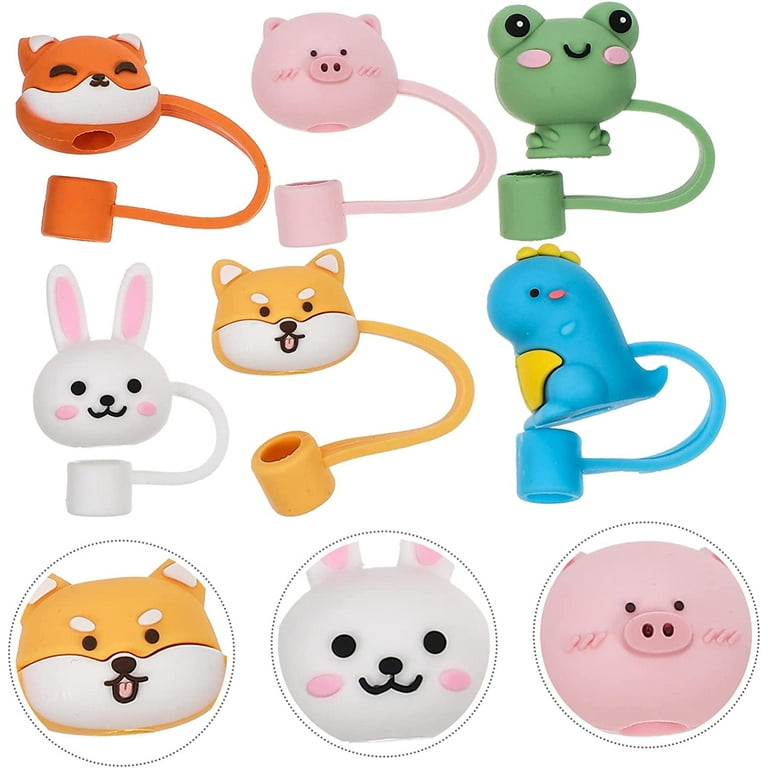 12 Pcs Animals Silicone Straw Covers Cap Reusable Straw Tip Covers Straw  Topper Drinking Straw Cover Cute Straws Plugs for 6-8 mm Straws, Birthday  Party Decoration Gifts, 12 Animal Designs 