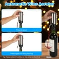 thumbnail image 6 of Moclever 4 in 1 Electric Wine Opener Set, Rechargeable Wine Aerator, Bottle Opener, Foil Cutter, Vacuum Stopper, Gifts for Men Women, Silver, 6 of 12