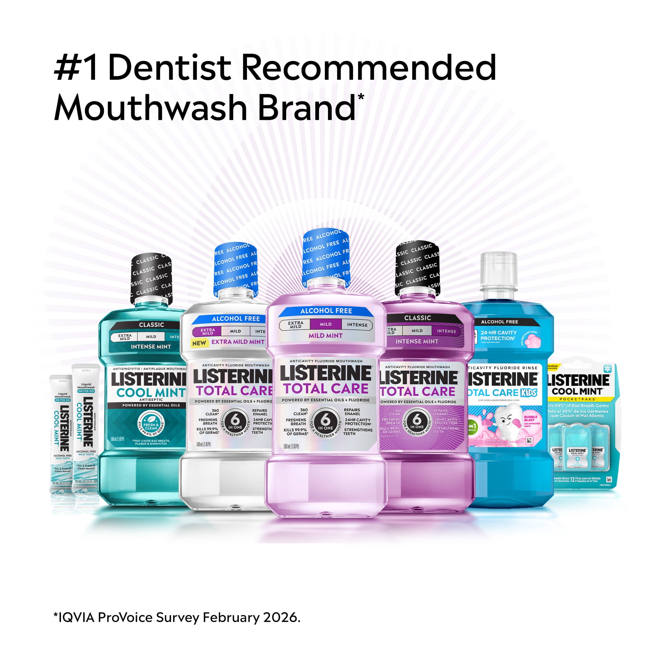 Listerine Total Care Intense Anticavity Fluoride Mouthwash, Intense Mint, 1 L