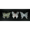 thumbnail image 3 of Set of 3 Distressed Finish Metal Butterfly Wall Hangings Galvanized Zinc Accents, 3 of 3