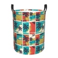 thumbnail image 2 of Uemuo Colorful Hawaii Palms Pattern Circular Laundry Hamper Basket with handles,Collapsible laundry basket,Large capacity laundry hamper,Laundry Organizer-Small, 2 of 8