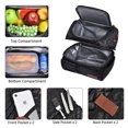 thumbnail image 4 of Lunch Bags for Women Double Deck Insulated Lunch Box Large Cooler Tote Bag with Removable Shoulder Strap Wide Open Thermal Meal Prep Lunch Organizer for Men Adults, Double Deck/Black, 4 of 9